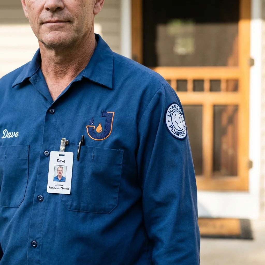 Licensed plumber showing ID badge in Sparks, NV
